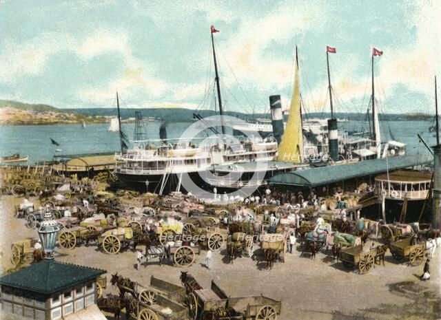 Muelle de Luz harbour with ferries, Havana, Cuba, 1904. Artist: Unknown