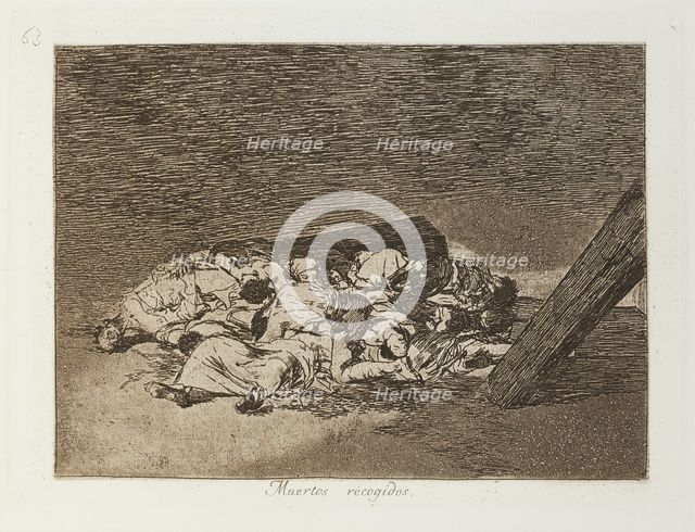Muertos recogidos.; Los Desastres de la Guerra, Madrid 1863. Creator: Francisco Goya.