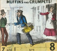Muffins and Crumpets! Cries of London, c1840. Artist: TH Jones