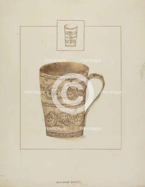 Mug, 1935/1942. Creator: Ann Gene Buckley.