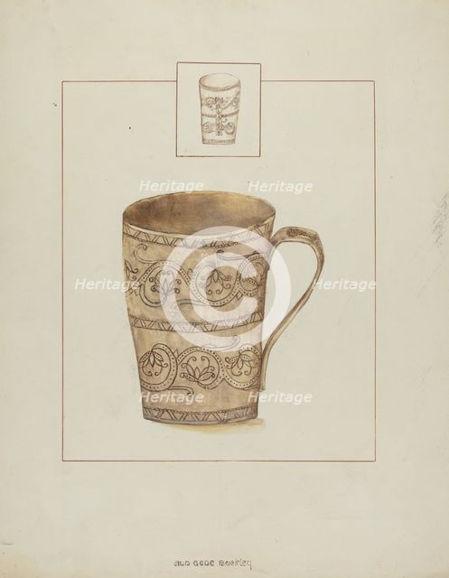 Mug, 1935/1942. Creator: Ann Gene Buckley.