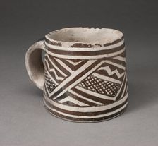 Mug with Interlocking Geometric Pattern with Zigzag Motifs and Crosshatching, 1100/1275. Creator: Unknown
