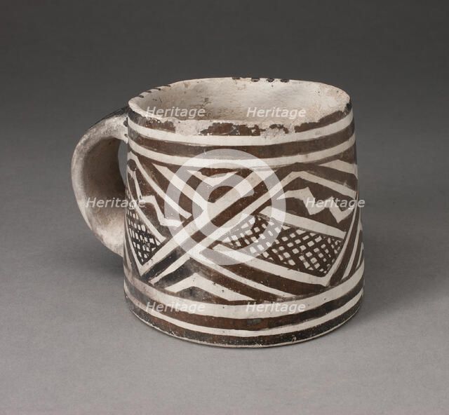 Mug with Interlocking Geometric Pattern with Zigzag Motifs and Crosshatching, 1100/1275. Creator: Unknown.