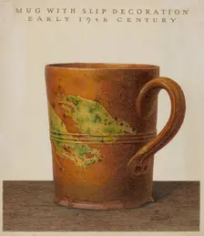 Mug with Slip Decoration, c. 1938. Creator: John Matulis