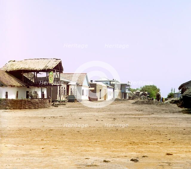 Mugan: Settlement of Petropavlovskoe; a street (seventy-seven households), between 1905 and 1915. Creator: Sergey Mikhaylovich Prokudin-Gorsky.