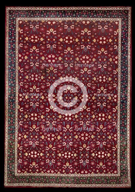 Mughal carpet with floral pattern, late 17th century. Artist: Unknown.