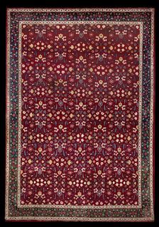 Mughal carpet with floral pattern, late 17th century