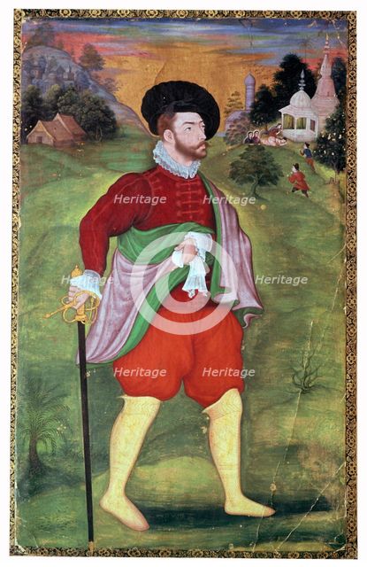 Mughal portrait of a european, 16th century. Artist: Unknown
