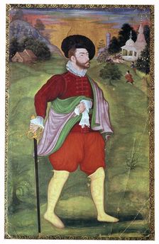 Mughal portrait of a european, 16th century