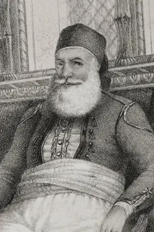 Muhammad Ali, (1769-1849), Pasha of Egypt from 1805 to 1848, 1852. Detail. Creator: Julio Donón