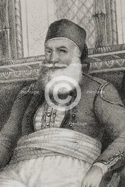 Muhammad Ali, (1769-1849), Pasha of Egypt from 1805 to 1848, 1852. Detail. Creator: Julio Donón.