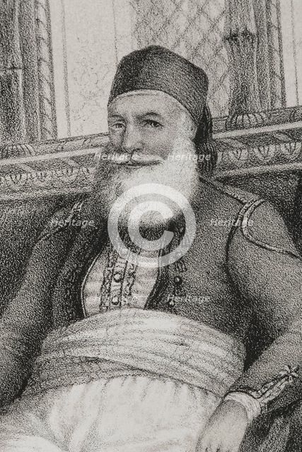 Muhammad Ali, (1769-1849), Pasha of Egypt from 1805 to 1848, 1852. Detail. Creator: Julio Donón.