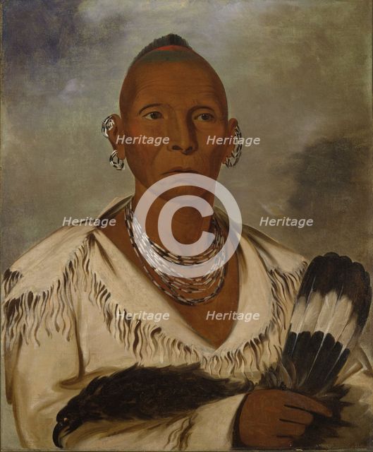Múk-a-tah-mish-o-káh-kaik, Black Hawk, Prominent Sac Chief, 1832. Creator: George Catlin.