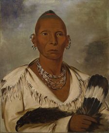 Múk-a-tah-mish-o-káh-kaik, Black Hawk, Prominent Sac Chief, 1832. Creator: George Catlin