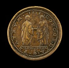 Mula and Another Man Joining Hands [reverse], 1536. Creator: Andrea Spinelli
