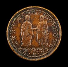 Mula and Another Man Joining Hands [reverse], 1538. Creator: Andrea Spinelli