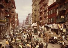 Mulberry Street, New York City, ca 1900. Creator: Unknown