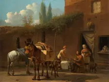Muleteers at an Inn, c.1658-c.1660. Creator: Karel Du Jardin