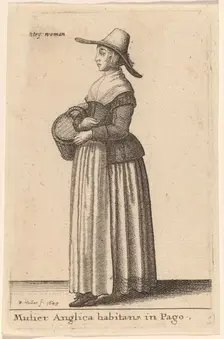 Mulier Anglica Habitans in Pago, 1643. Creator: Wenceslaus Hollar