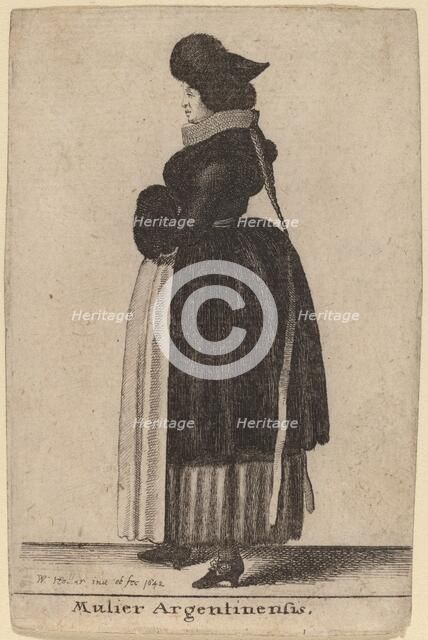 Mulier Argentinensis, 1642. Creator: Wenceslaus Hollar.