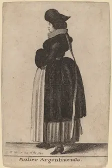 Mulier Argentinensis, 1642. Creator: Wenceslaus Hollar