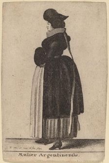 Mulier Argentinensis, 1642. Creator: Wenceslaus Hollar