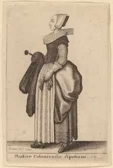 Mulier Coloniensis Exspatians, 1643. Creator: Wenceslaus Hollar