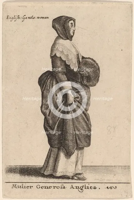 Mulier Generosa Anglica, 1642. Creator: Wenceslaus Hollar.