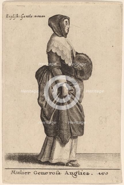 Mulier Generosa Anglica, 1642. Creator: Wenceslaus Hollar.