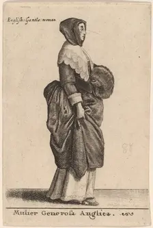 Mulier Generosa Anglica, 1642. Creator: Wenceslaus Hollar
