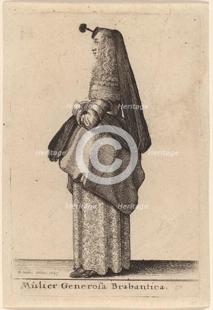 Mulier Generosa Brabantica, 1643. Creator: Wenceslaus Hollar.