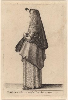 Mulier Generosa Brabantica, 1643. Creator: Wenceslaus Hollar