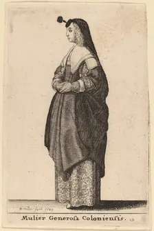 Mulier Generosa Coloniensis, 1643. Creator: Wenceslaus Hollar