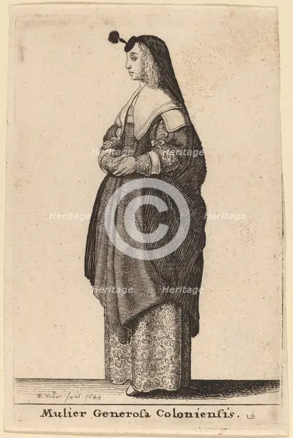 Mulier Generosa Coloniensis, 1643. Creator: Wenceslaus Hollar.
