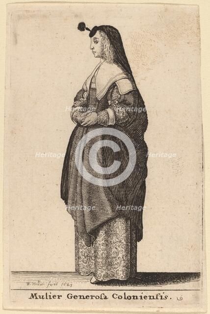 Mulier Generosa Coloniensis, 1643. Creator: Wenceslaus Hollar.