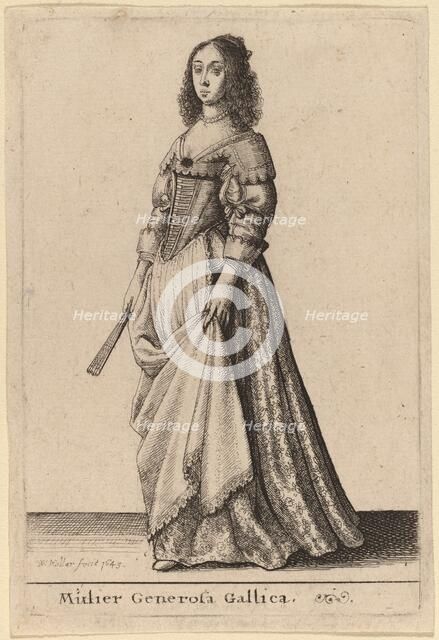 Mulier Generosa Gallica, 1643. Creator: Wenceslaus Hollar.
