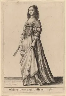 Mulier Generosa Gallica, 1643. Creator: Wenceslaus Hollar
