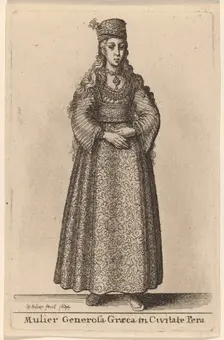 Mulier Generosa Graeca in Civitate Pera, 1644. Creator: Wenceslaus Hollar