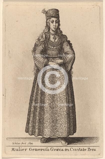 Mulier Generosa Graeca in Civitate Pera, 1644. Creator: Wenceslaus Hollar.