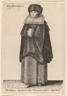 Mulier Generosa Viennensis Austri, 1642. Creator: Wenceslaus Hollar