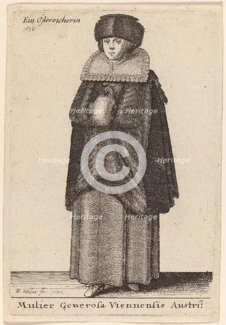 Mulier Generosa Viennensis Austri, 1642. Creator: Wenceslaus Hollar.