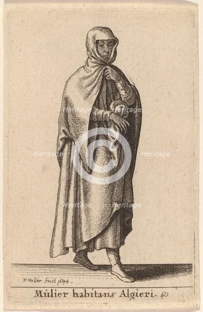 Mulier Habitans Algieri, 1644. Creator: Wenceslaus Hollar.