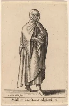 Mulier Habitans Algieri, 1644. Creator: Wenceslaus Hollar