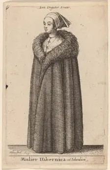 Mulier Hibernica vel Irlandica, 1649. Creator: Wenceslaus Hollar