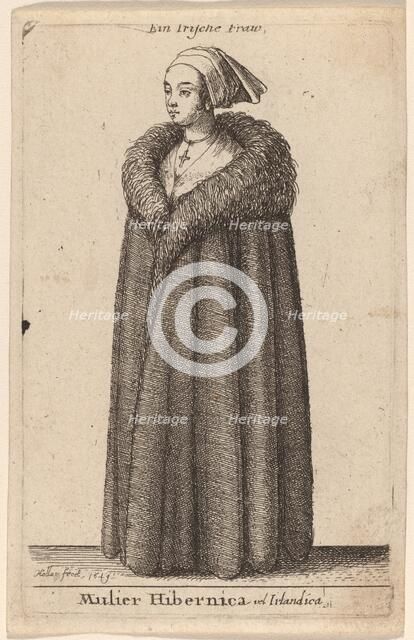 Mulier Hibernica vel Irlandica, 1649. Creator: Wenceslaus Hollar.