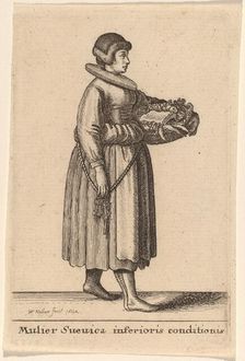 Mulier Svevica Inferioris Conditionis, 1642. Creator: Wenceslaus Hollar