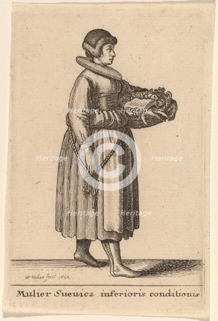 Mulier Svevica Inferioris Conditionis, 1642. Creator: Wenceslaus Hollar.