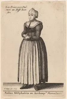 Mulier Westphalica ex Archiep Monasteri, 1643. Creator: Wenceslaus Hollar