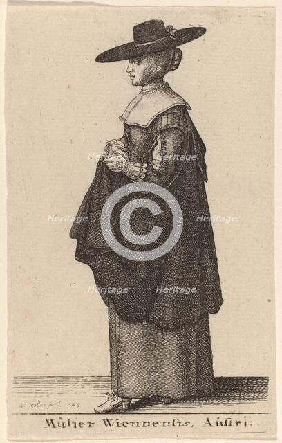 Mulier Wiennensis Austri, 1643. Creator: Wenceslaus Hollar.