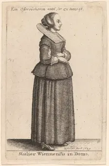 Mulier Wiennensis in Domo, 1649. Creator: Wenceslaus Hollar